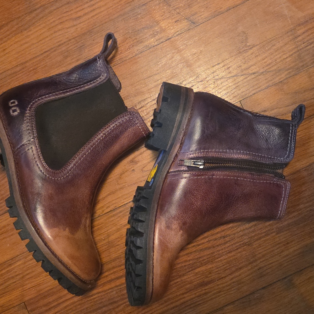 Bed Stu Kiefra Lug Vibram Sole Chelsea Boots Leather Brown Size 7.5 Nearly New - Picture 3 of 4